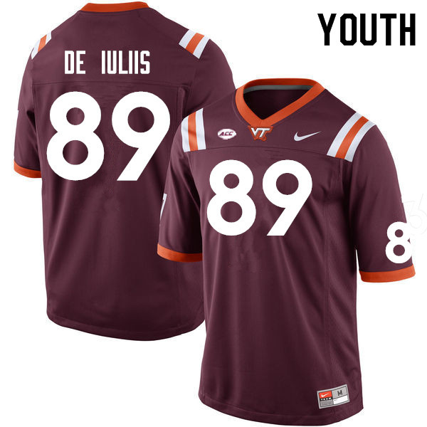 Youth #89 Drake De Iuliis Virginia Tech Hokies College Football Jerseys Sale-Maroon